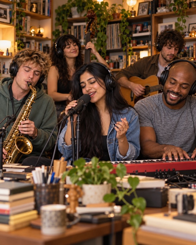 AI-generated example of a the group chat 🔥 band at the desk